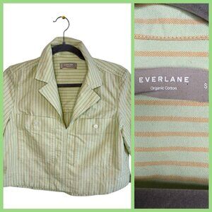 Everlane Oxford Popover Top in Mint-Tan Size Small